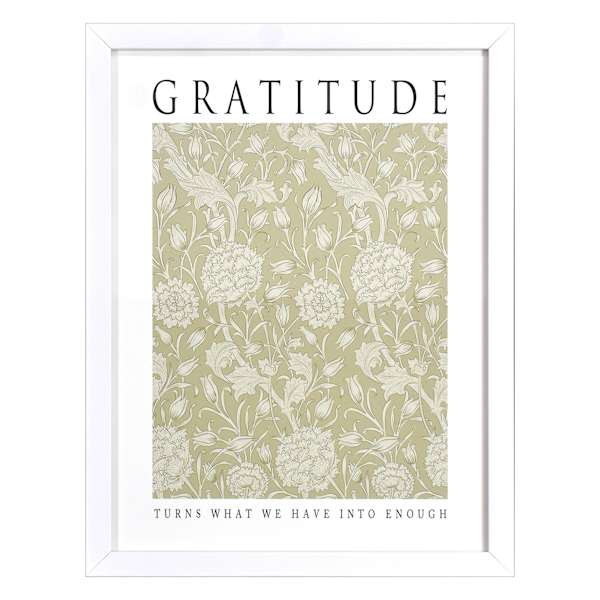 Glass Framed Gratitude Print Wall Art, 13x17