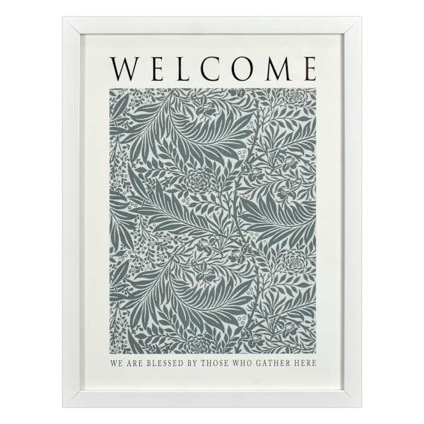 Glass Framed Welcome Print Wall Art, 13x17