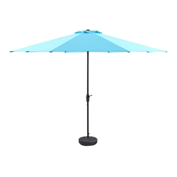 Crank Round Patio Umbrella,11' & Base 2-Piece Set