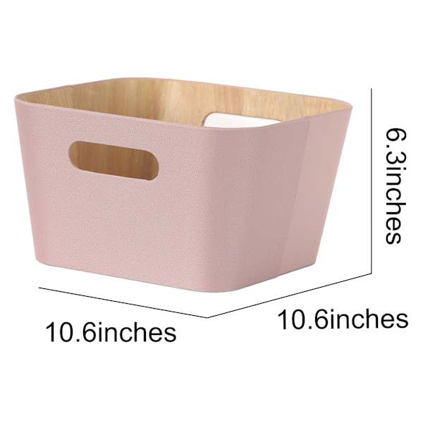 Pink Sage & Wood Storage Basket, 8l