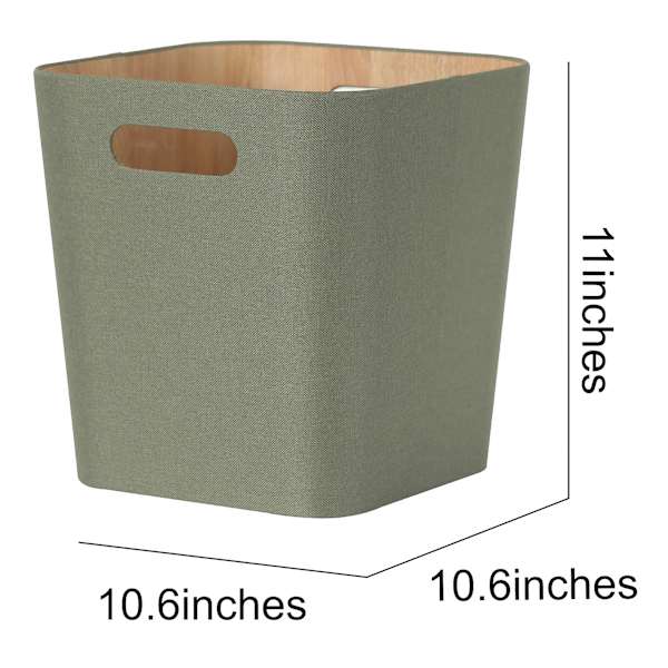 Green Sage & Wood Storage Bin, 14l