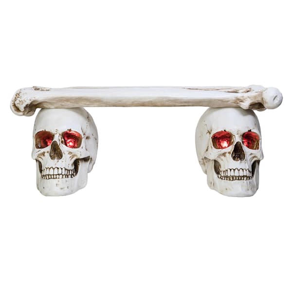 Lighted Skull & Bones Bench