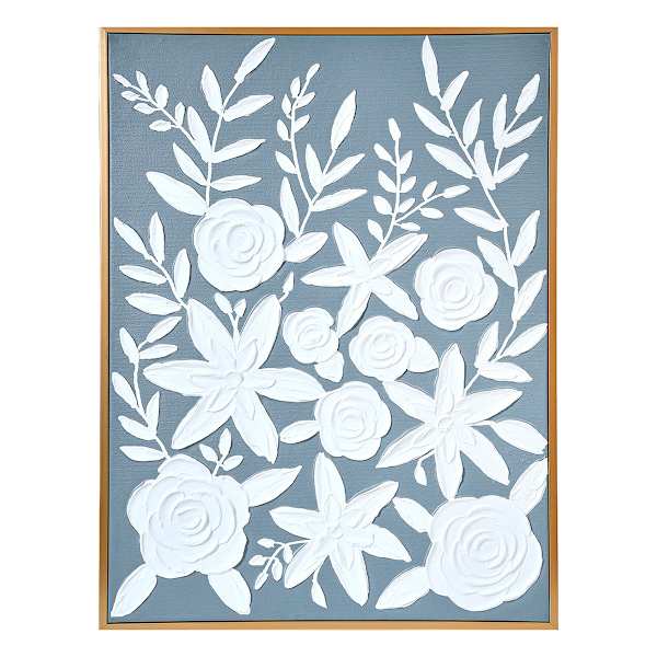 Framed Blue & White Canvas Wall Art, 31x41