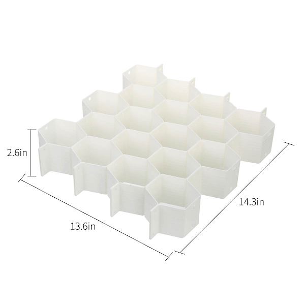 34-Compartment White Drawer Organizer