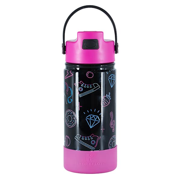 Hydraflow Neon Pink Hybrid Kids Insulated Bottle, 14oz