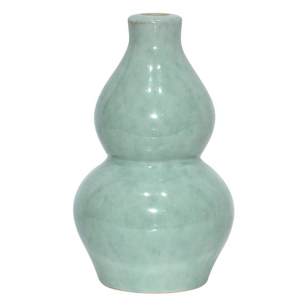 Green Ceramic Decorative Vase, 7.1"
