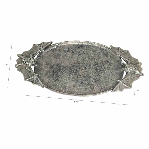 Midnight Shadows Bat Oval Platter, 17"