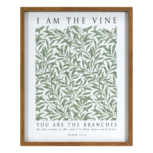 Glass Framed I Am The Vine Wall Art, 16x20