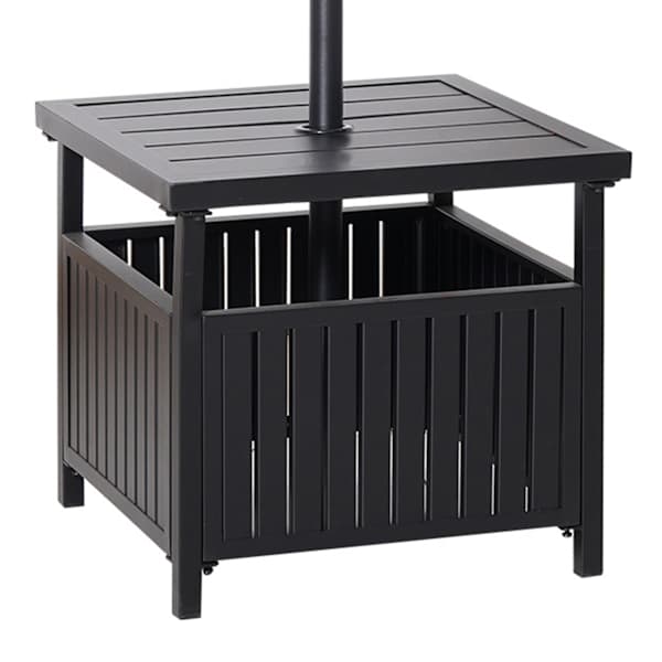 Grammercy Umbrella Patio Table, Black