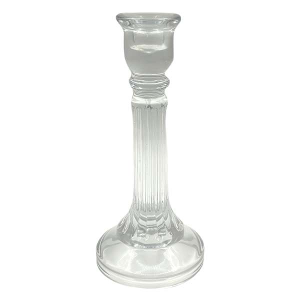 Clear Glass Taper Candle Holder, 5x10