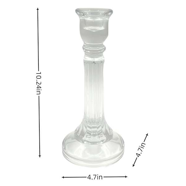 Clear Glass Taper Candle Holder, 5x10