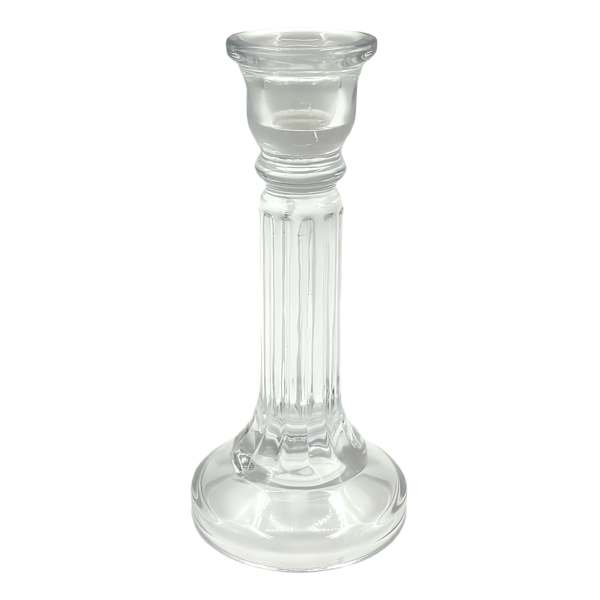 Clear Glass Taper Candleholder, 3x6