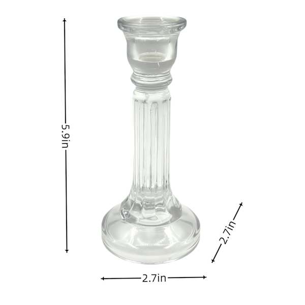 Clear Glass Taper Candleholder, 3x6