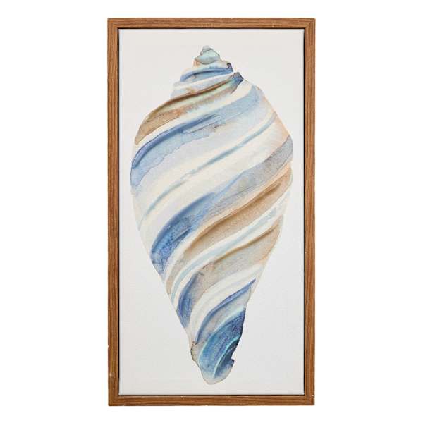 Honeybloom Framed Seashell Canvas Wall Art, 9x17