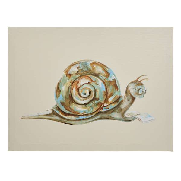 Reading Snail Canvas Wall Art, 16x12