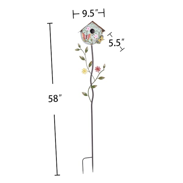 Rustic Birdhouse Stake