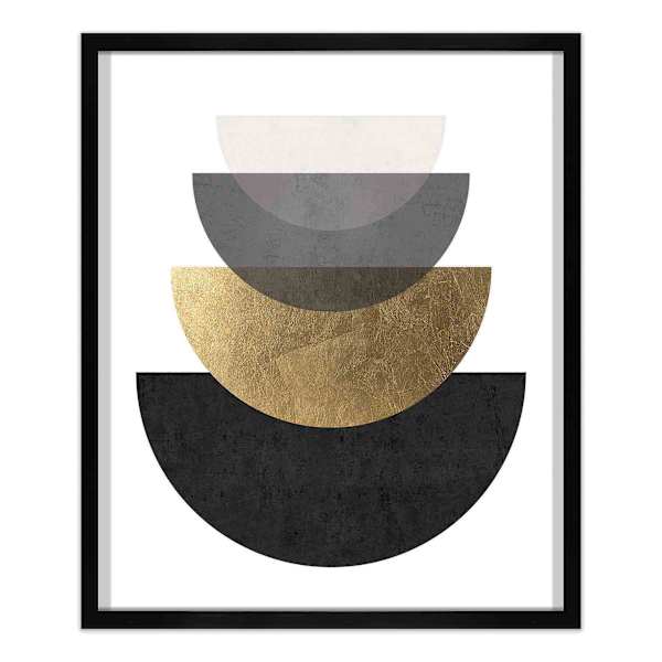 Crosby St. Glass Framed Gold & Black Abstract Wall Art, 21x25