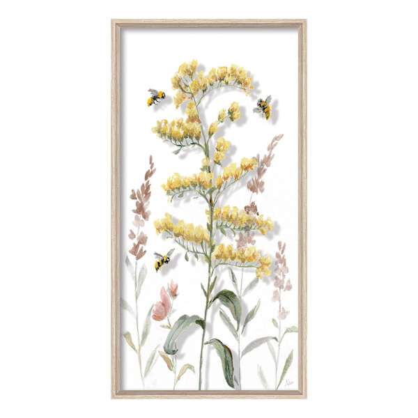 Glass Framed Floral Wall Art, 16x31