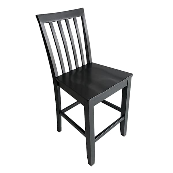 Azalea Wooden Counter Stool, Black