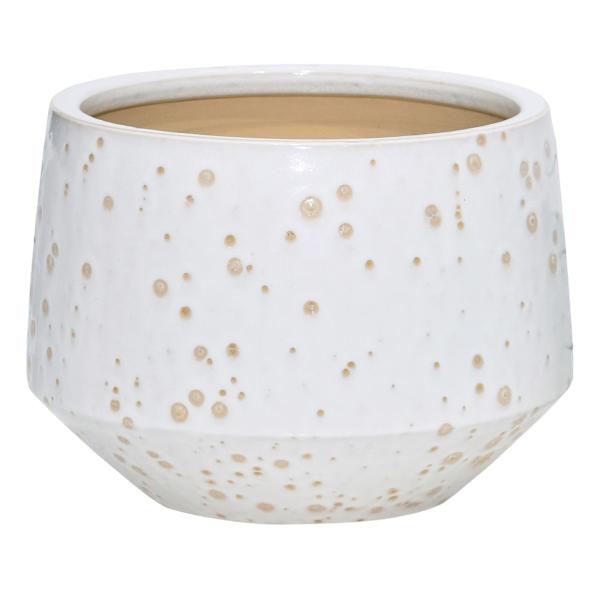 Indoor White Lava Reactive Ceramic Planter, Large