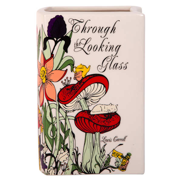 Through The Looking Glass Ceramic Book Vase, 5.25x7.75