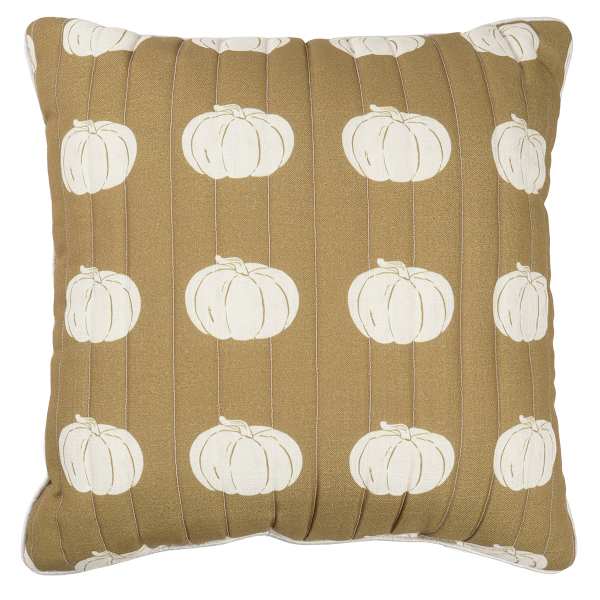 Pumpkin Printed Quilted Throw Pillow, 18"