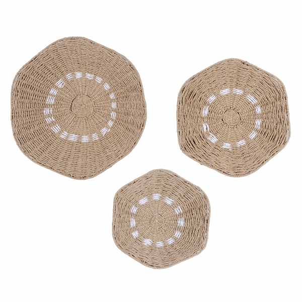 Set of 3 Hexagon Paper Tray Wall Decor