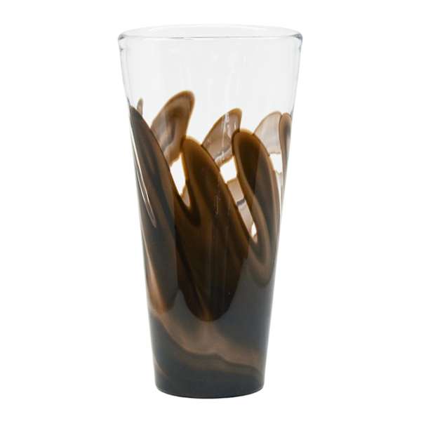 Glass Vase with Brown Spiral, 7x14