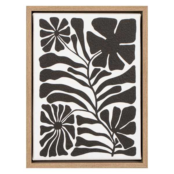 Framed Black Floral Canvas, 6x8