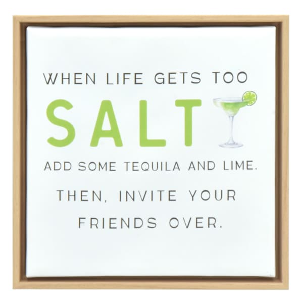 10X10 Natural Art Box - When Life Gets Too Salty Add Some Tequila And Lime