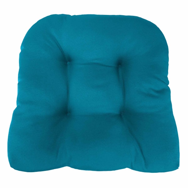 Turquoise Canvas Outdoor Wicker Seat Cushion