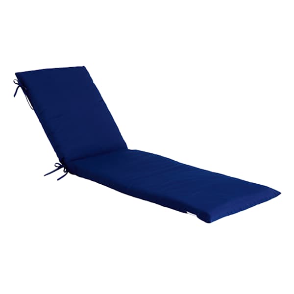 Navy Blue Canvas Outdoor Chaise Lounge Cushion