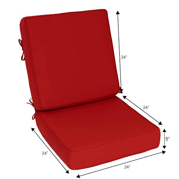2-Piece Cherry Canvas Outdoor Deep Seat Cushion