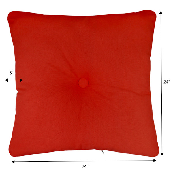 Cherry Canvas Outdoor Tufted Back Cushion