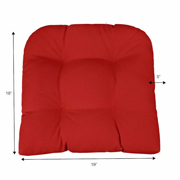 Cherry Canvas Outdoor Wicker Seat Cushion
