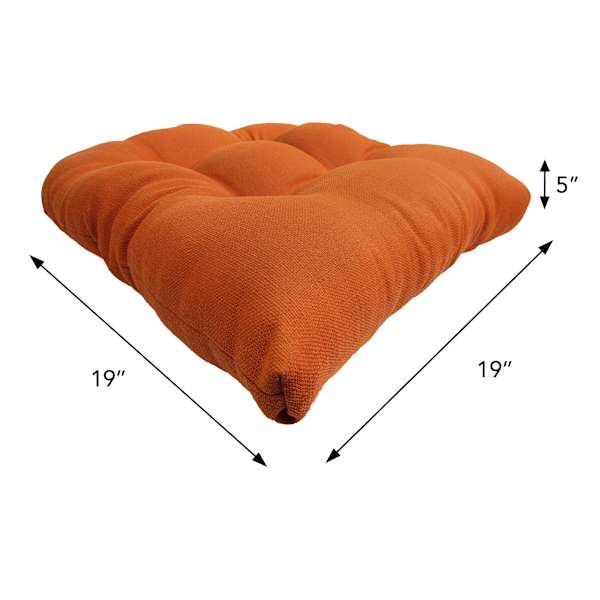 Terracotta Canvas Outdoor Wicker Seat Cushion