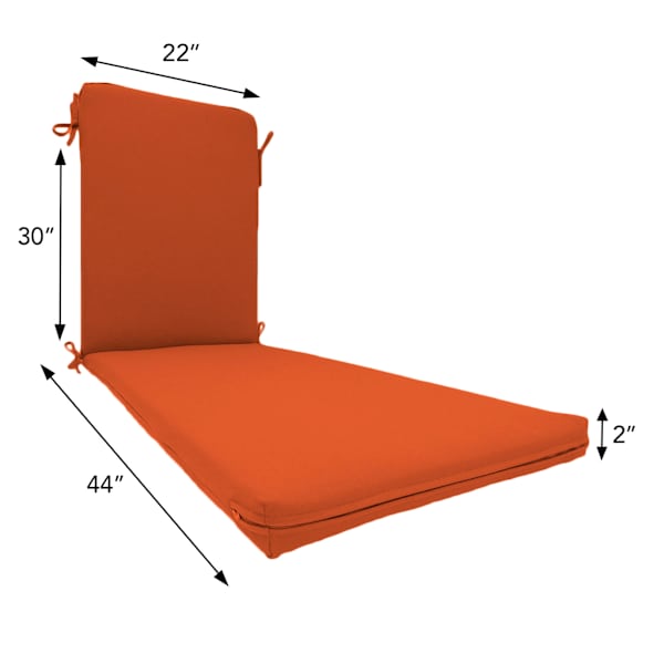 Terracotta Canvas Outdoor Chaise Lounge Cushion