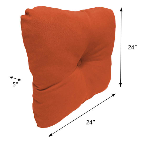 Terracotta Canvas Outdoor Tufted Back Cushion