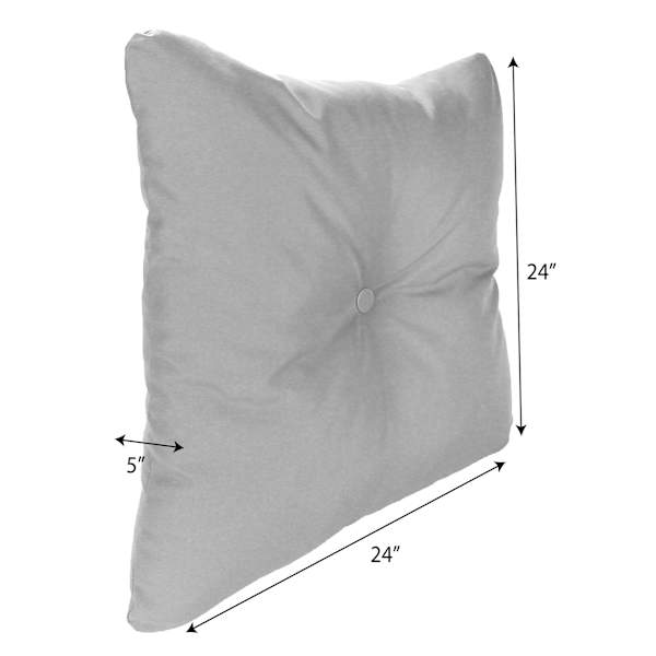 Providence Black Awning Stripe Outdoor Tufted Back Cushion