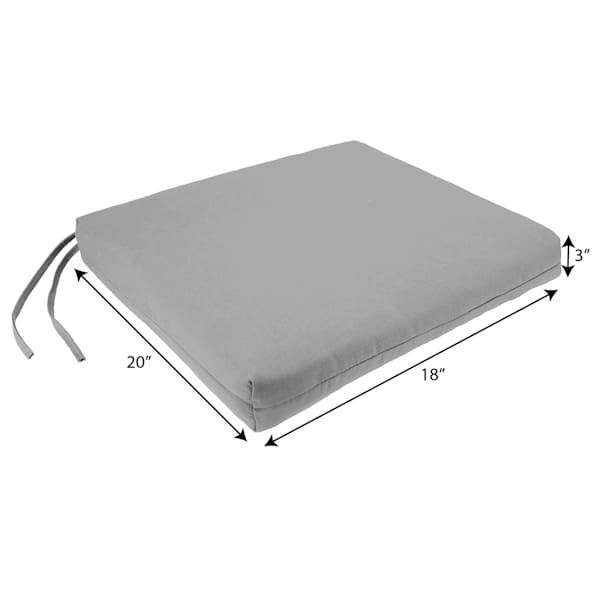 Black Awning Stripe Outdoor Square Seat Cushion