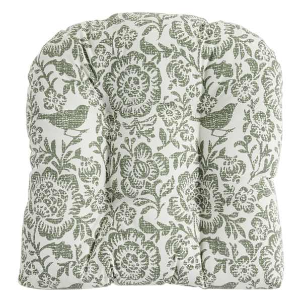 Honeybloom Endive Floral Outdoor Wicker Seat Cushion