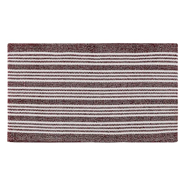 Maroon & White Heritage Striped Kitchen Mat, 18x30
