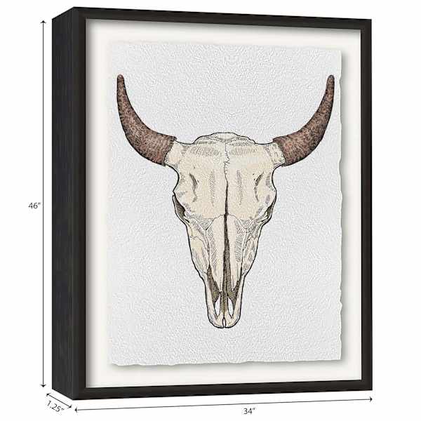 Glass Framed Skull Print Wall Art, 34x46