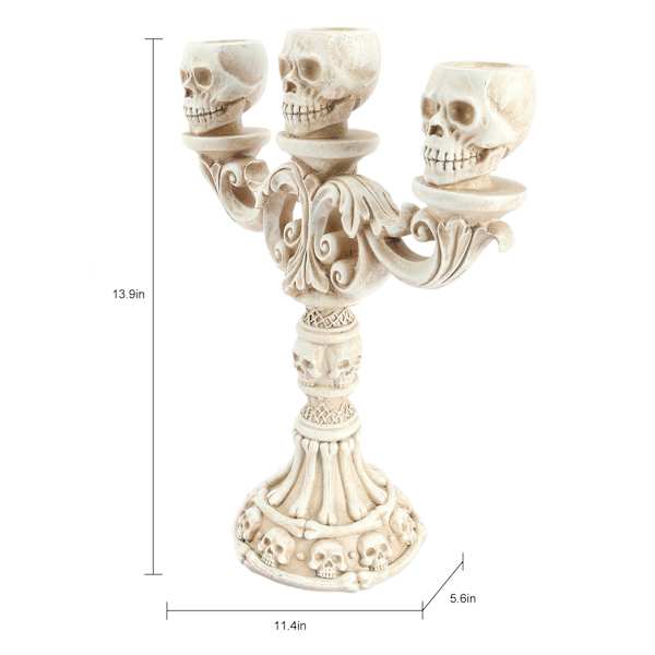 Midnight Shadows Skull Candle Holder, 14"