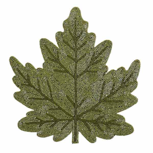 Homespun Harvest Leaf Fully Beaded Placemat