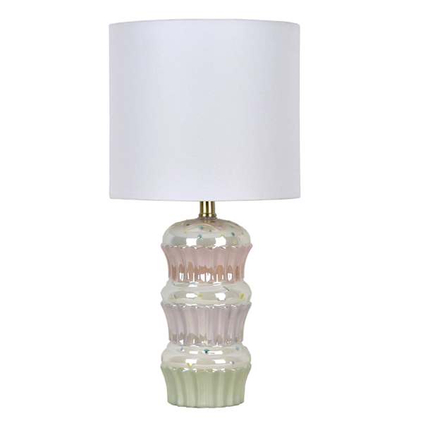 Pastel Ceramic Stacked Cupcake Lamp with Shade, 19"