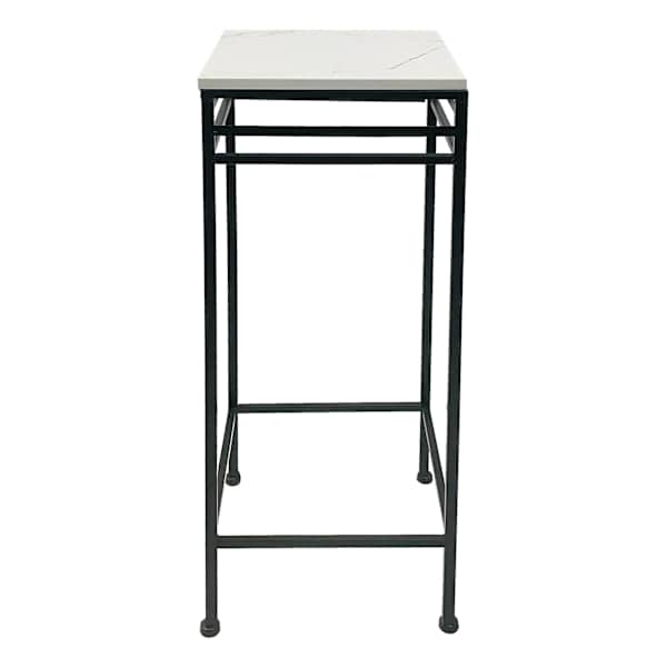 SMALL MARBLE PLANT STAND BLK