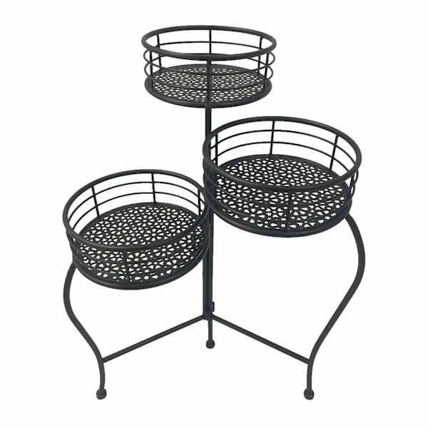 3 Tier Metal Plant Stand Black