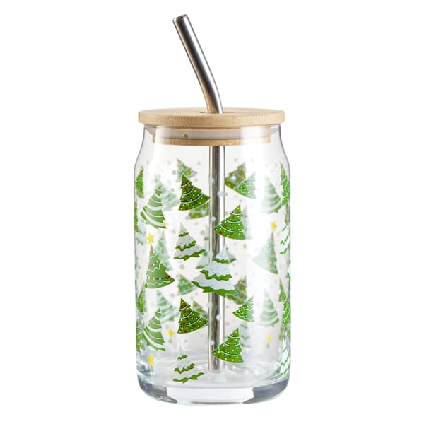 Christmas Tree Glass Tumbler, 16.4oz