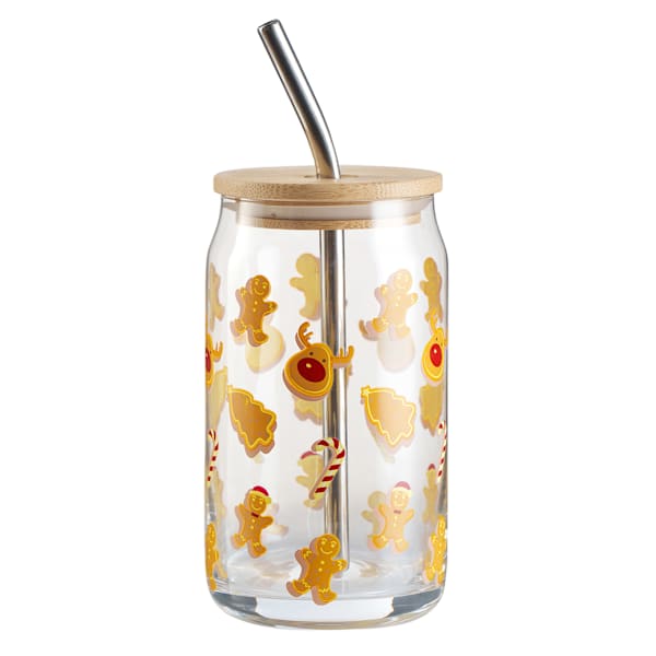 Reindeer Glass Tumbler, 16.4oz